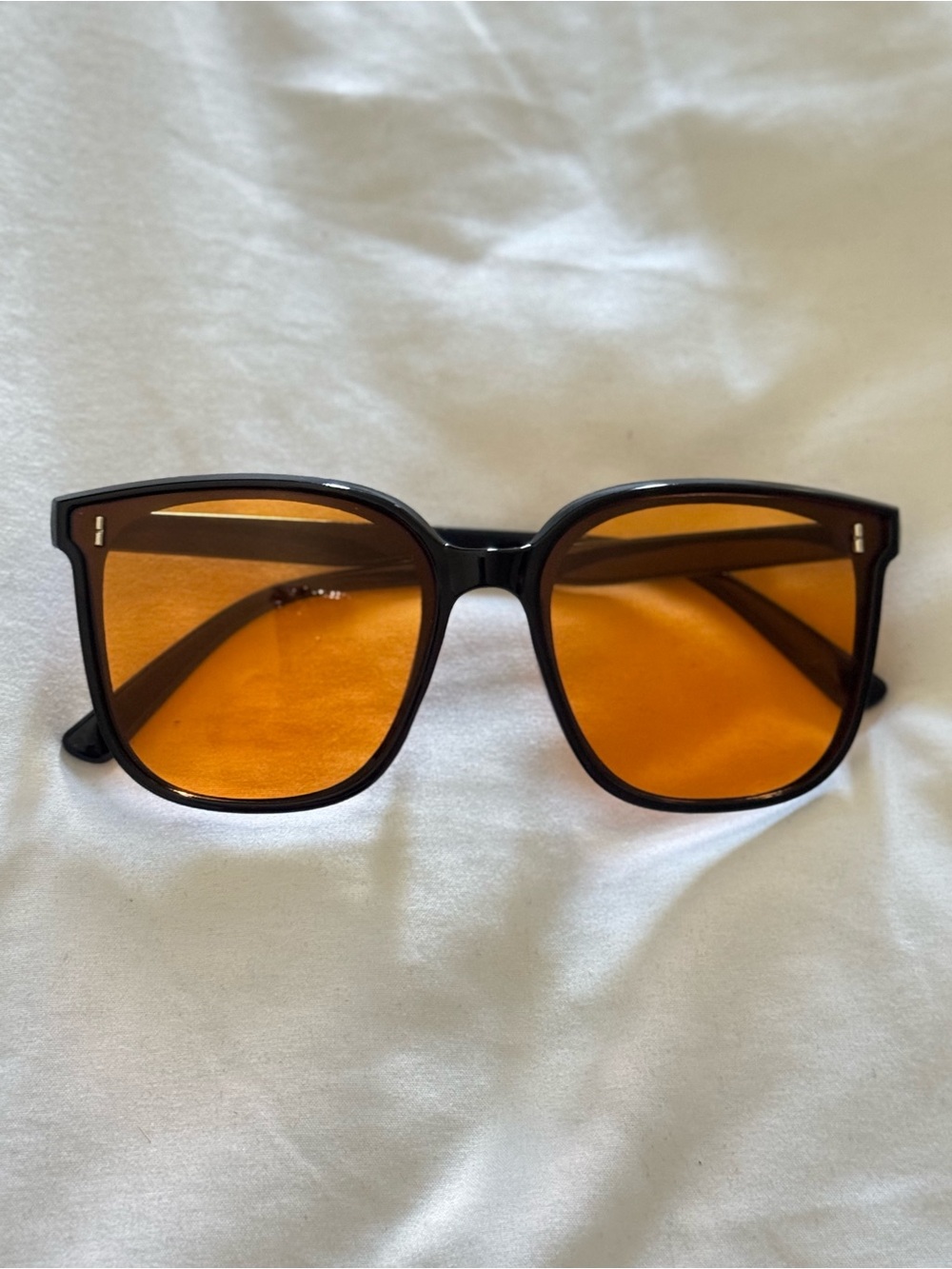 Stylish Black Sunglasses with Amber Lenses